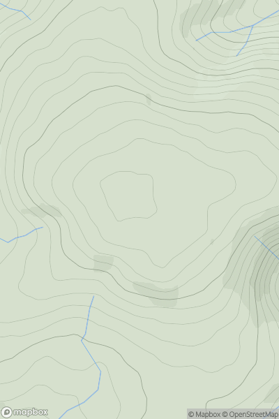 Thumbnail image for Beacon Hill [Welshpool to Hay-on-Wye] showing contour plot for surrounding peak